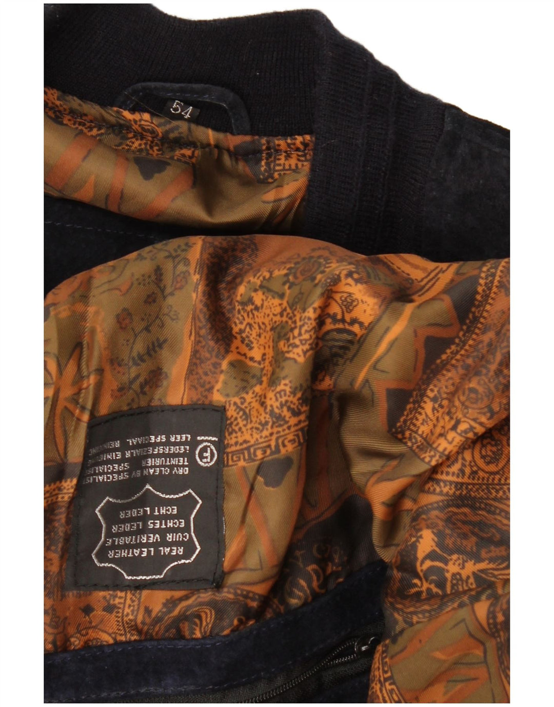 VINTAGE muška bomber jakna od brušene kože IT 54 2XL tamnoplava koža