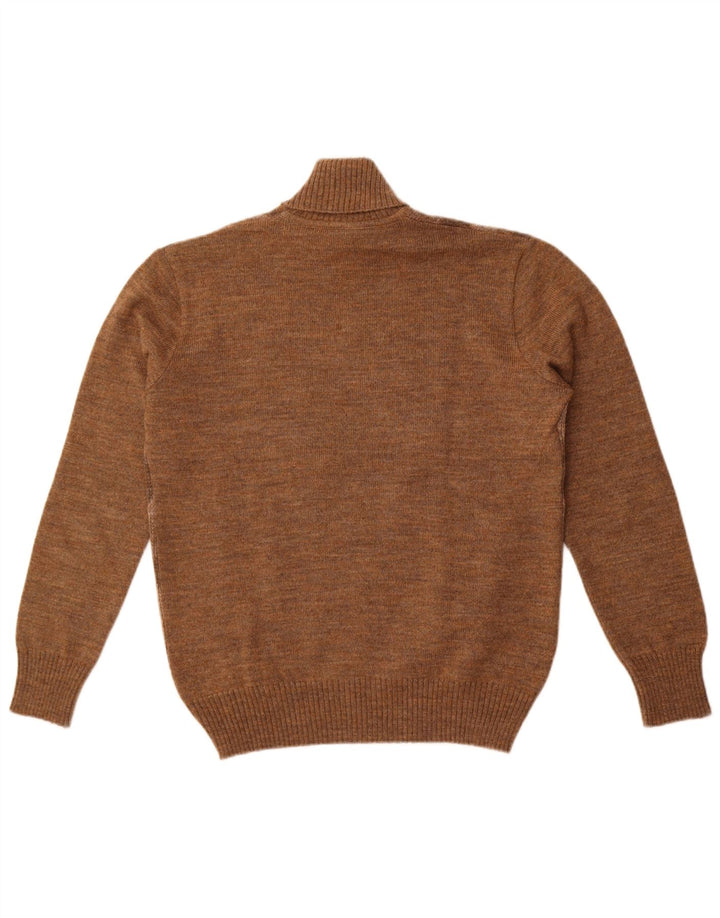 Vintage muški džemper s rol izrezom Srednje smeđi Argyle/Diamond