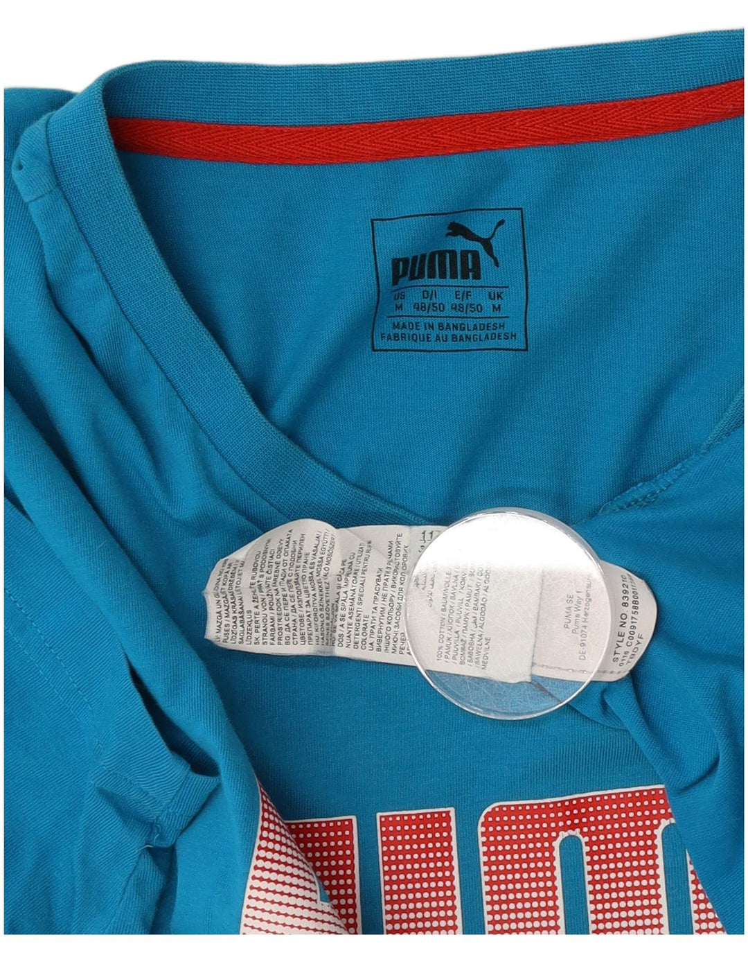 Puma muška grafička majica kratkih rukava srednje plavi pamuk