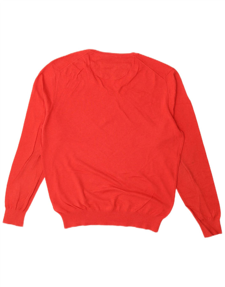 MASSIMO DUTTI Muški džemper s V-izrezom, veliki crveni kašmir