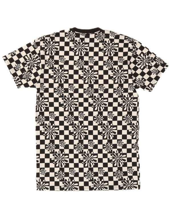 VANS ženska prevelika T-shirt haljina UK 2 2XS crni geometrijski pamuk