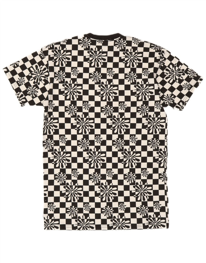 VANS ženska prevelika T-shirt haljina UK 2 2XS crni geometrijski pamuk