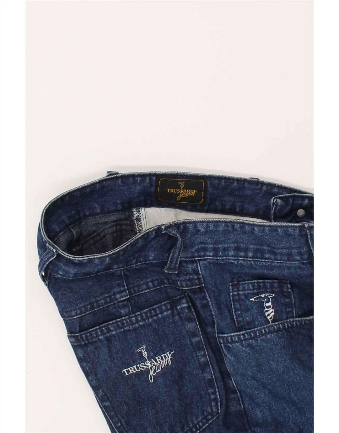 TRUSSARDI Womens Tapered Jeans W26 L29 Blue Vintage Trussardi and Second-Hand Trussardi from Messina Hembry 