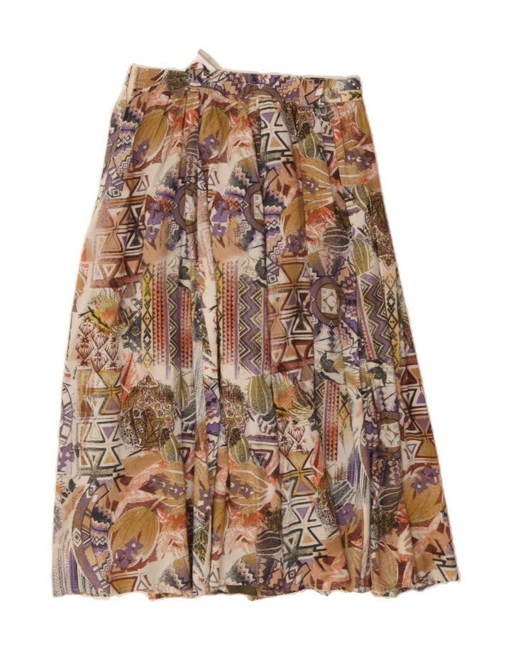 VINTAGE Womens Abstract Pattern Midi Skirt EU 40 Medium W30  Multicoloured Vintage Vintage and Second-Hand Vintage from Messina Hembry 