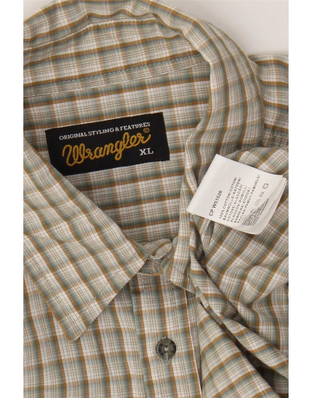 Wrangler muška košulja XL bež karirani pamuk