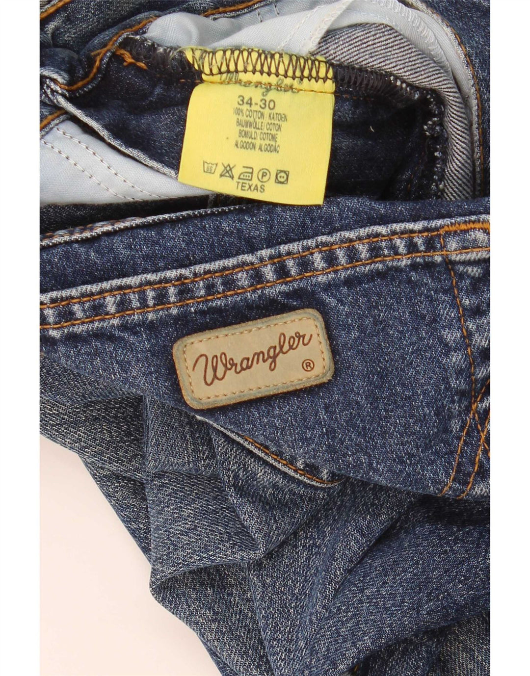 Wrangler muške ravne traperice W34 L30 plavi pamuk