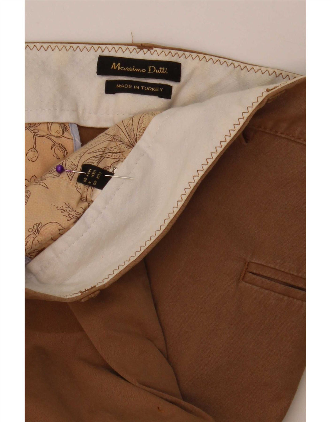 Ženske uske chino hlače Massimo Dutti EU 40 srednje W30 L30 bež