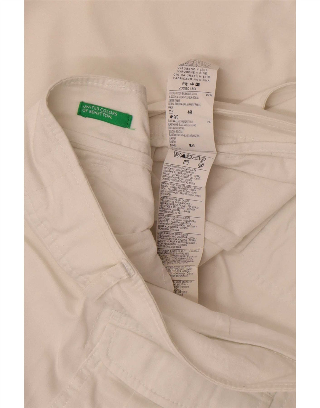 Benetton ženske ležerne hlače s bootcutom IT 44 srednje W32 L32 bijeli pamuk