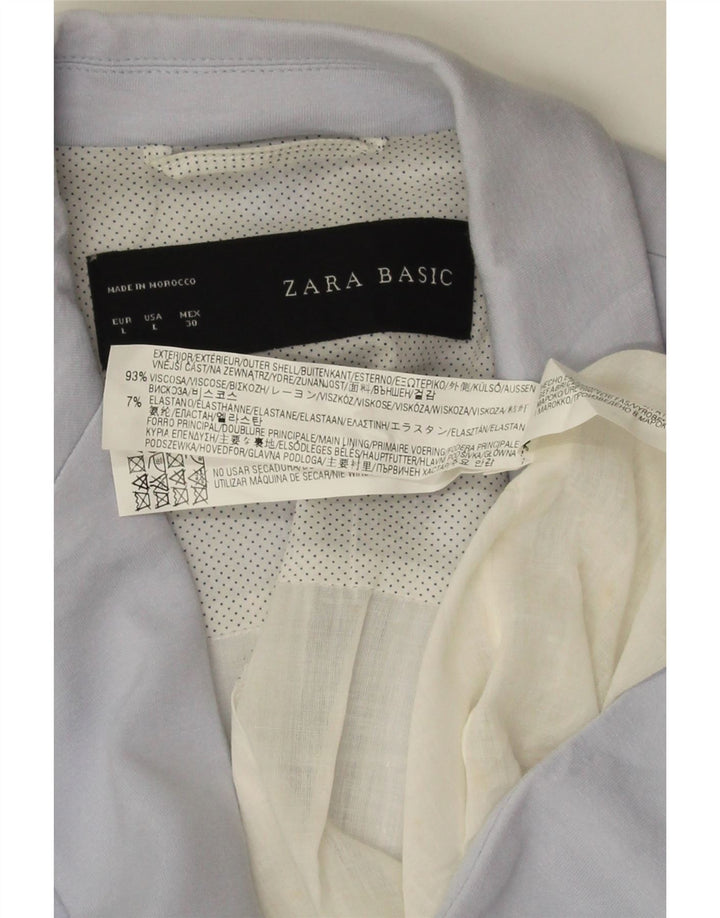 Zara ženski sako sa 1 gumbom UK 14 Velika plava viskoza