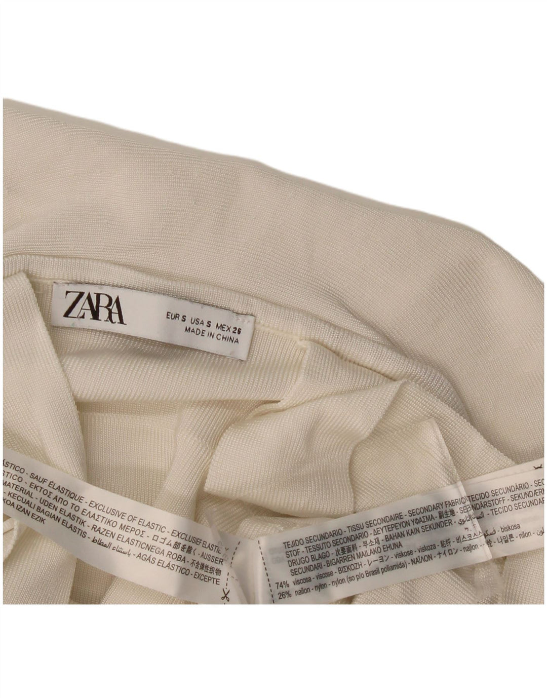 Zara ženska majica s kratkim rukavima s volanima UK 8 Small off white viskoza