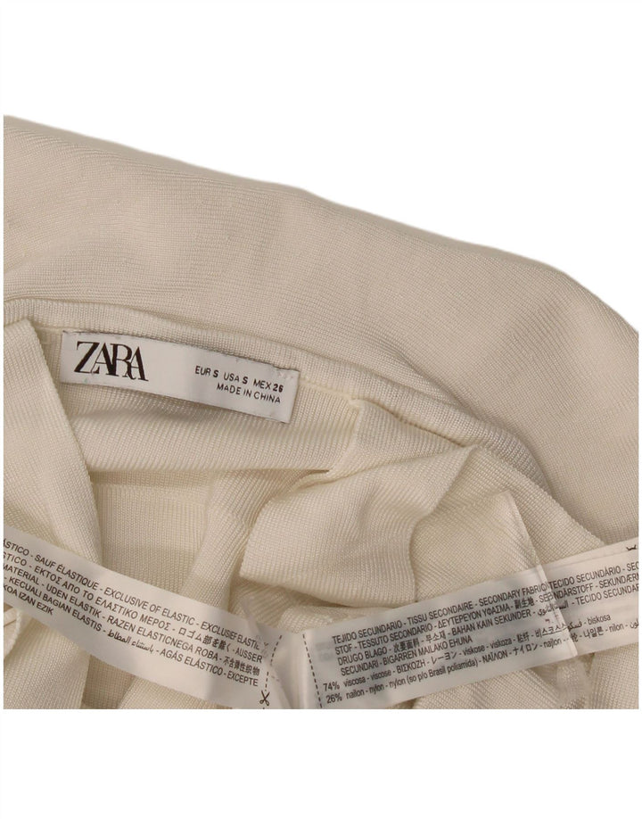 Zara ženska majica s kratkim rukavima s volanima UK 8 Small off white viskoza