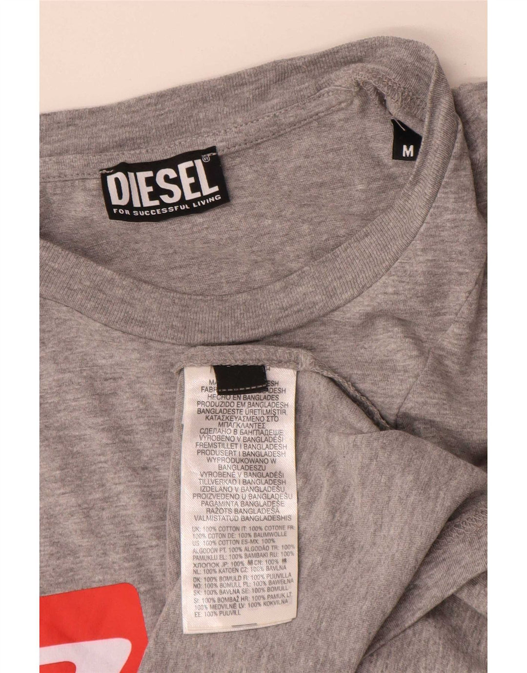Diesel Muška majica kratkih rukava s grafičkim motivima, srednje sivi flekasti pamuk