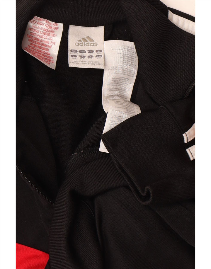 Gornja jakna od trenirke Adidas za dječake 15-16 godina crna poliesterska boja