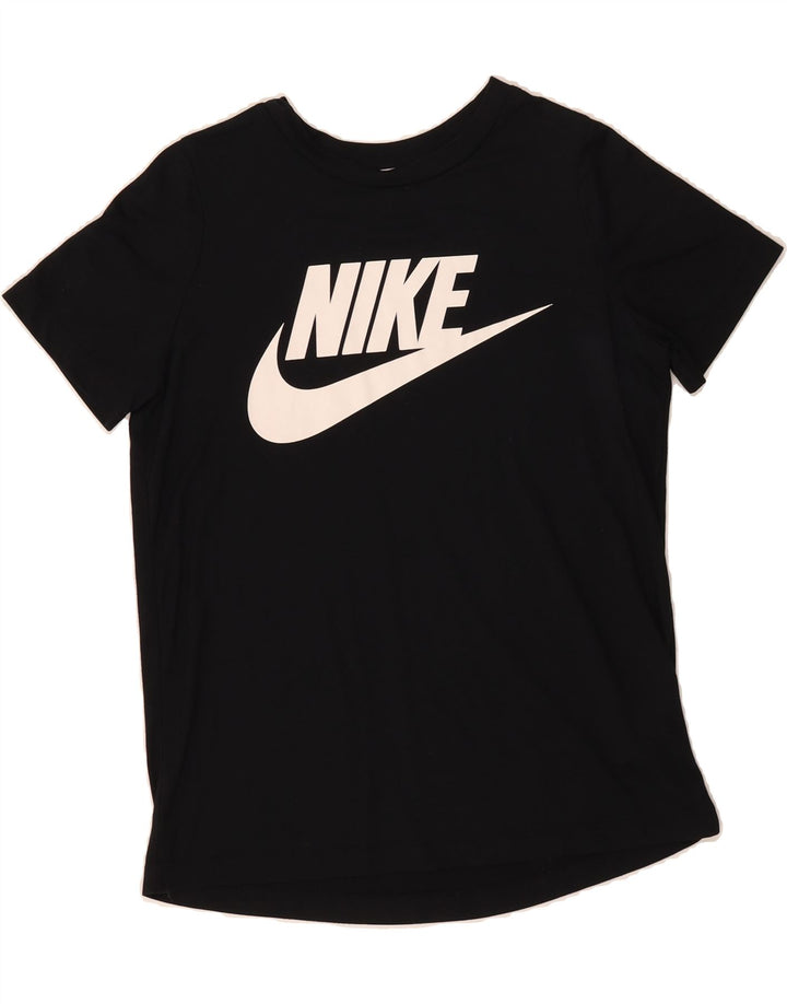 NIKE Womens Graphic T-Shirt Top UK 14 Medium Black Polyester Vintage Nike and Second-Hand Nike from Messina Hembry 