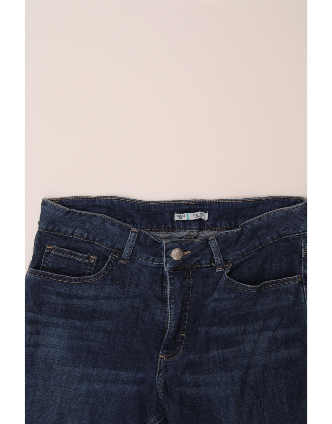 LEE Womens Mid Rise Bermuda Denim Shorts W34 Large  Navy Blue Vintage Lee and Second-Hand Lee from Messina Hembry 