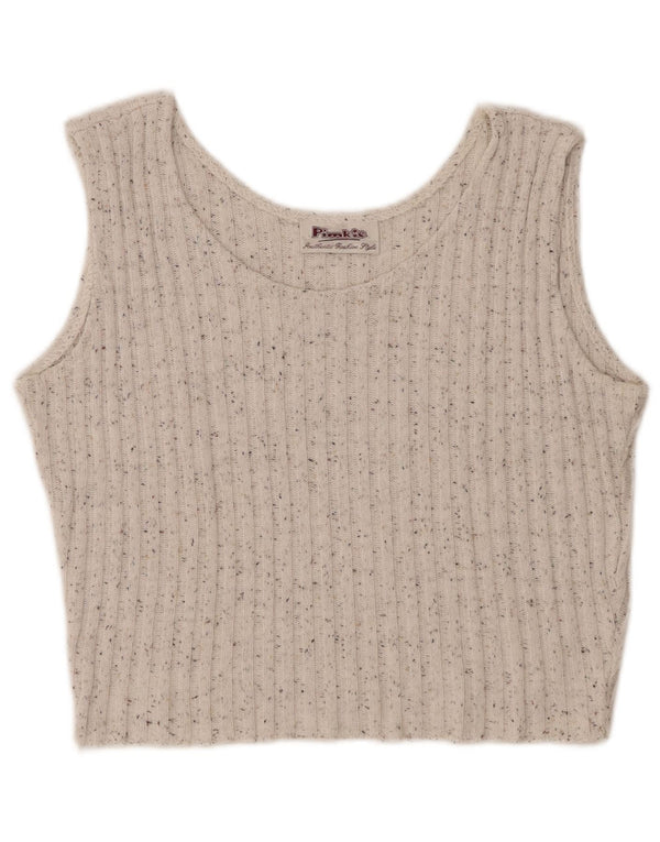 PIMKIE ženski kratki prsluk bez rukava UK 12 srednje bijele mrlje