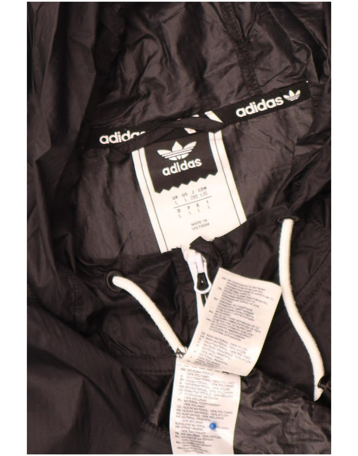 Adidas muška kišna jakna s kapuljačom UK 40 velika crna najlonska