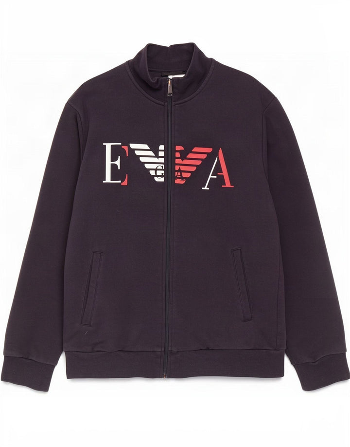 Emporio Armani muška grafička trenirka gornja jakna srednje crna