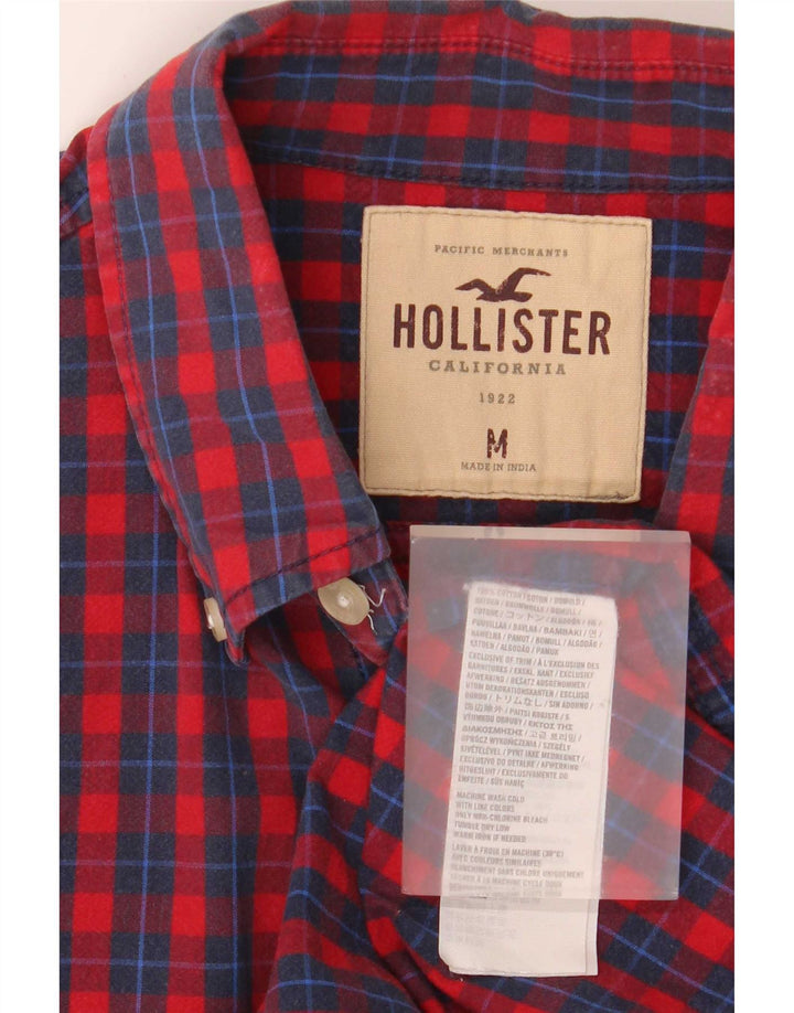 Hollister muška košulja srednje crvene karirane pamučne boje