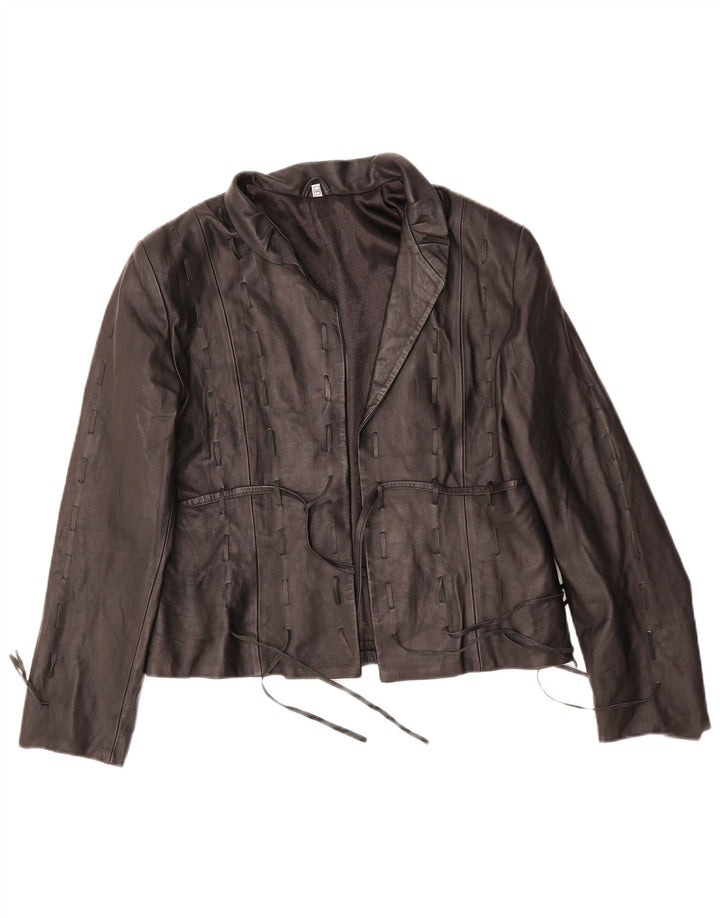 VINTAGE ženska kožna jakna IT 44 srednje crna