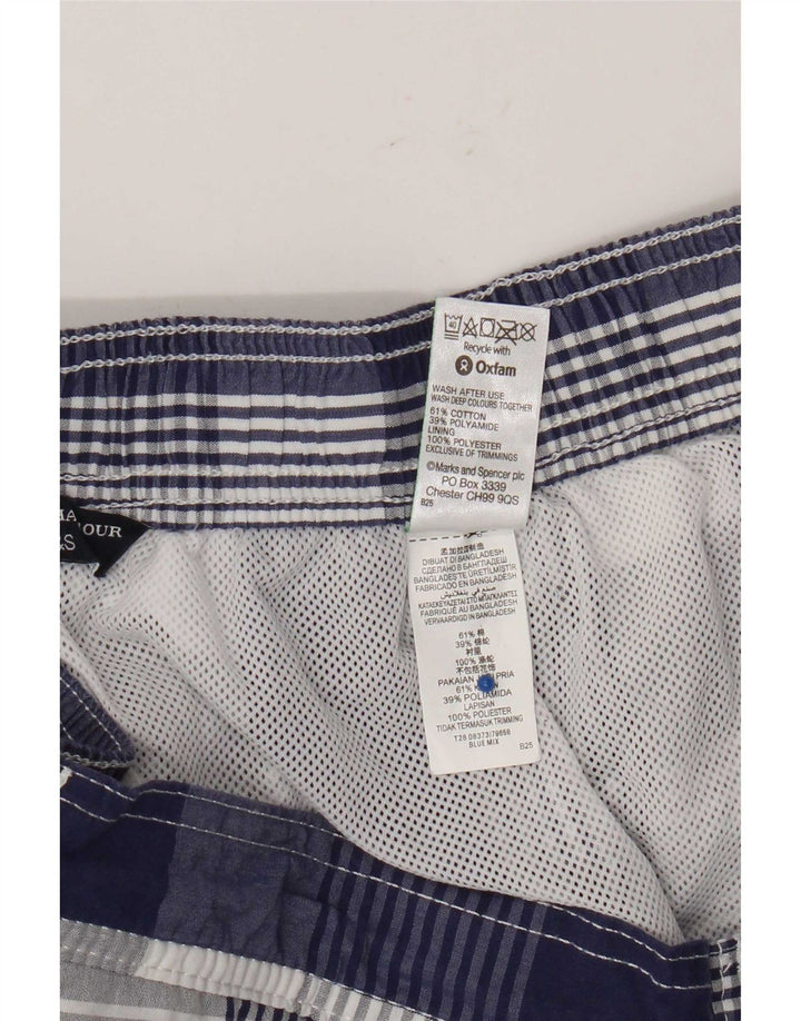 Marks & Spencer muške kratke hlače za plivanje Blue Harbor, veliki pamuk u plavu karu