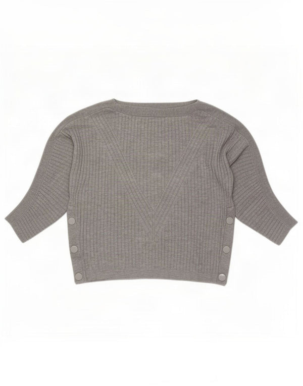Marks & Spencer ženski veliki džemper s veznim izrezom UK 10 Small Gray