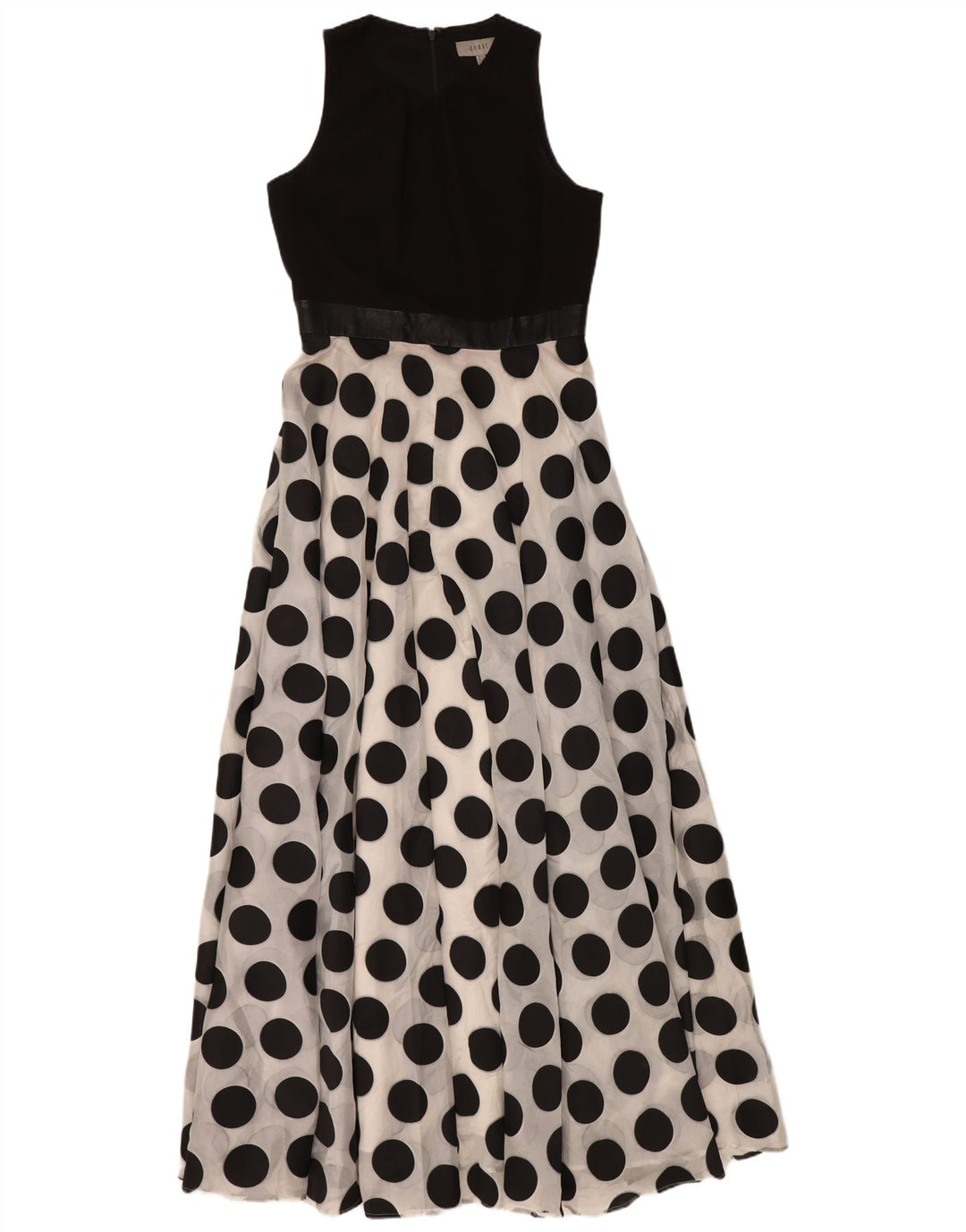 COAST ženska maksi haljina bez rukava UK 12 srednje bijele točkice od poliestera