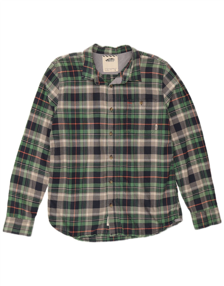Vans muška flanelska košulja, veliki zeleni karirani pamuk