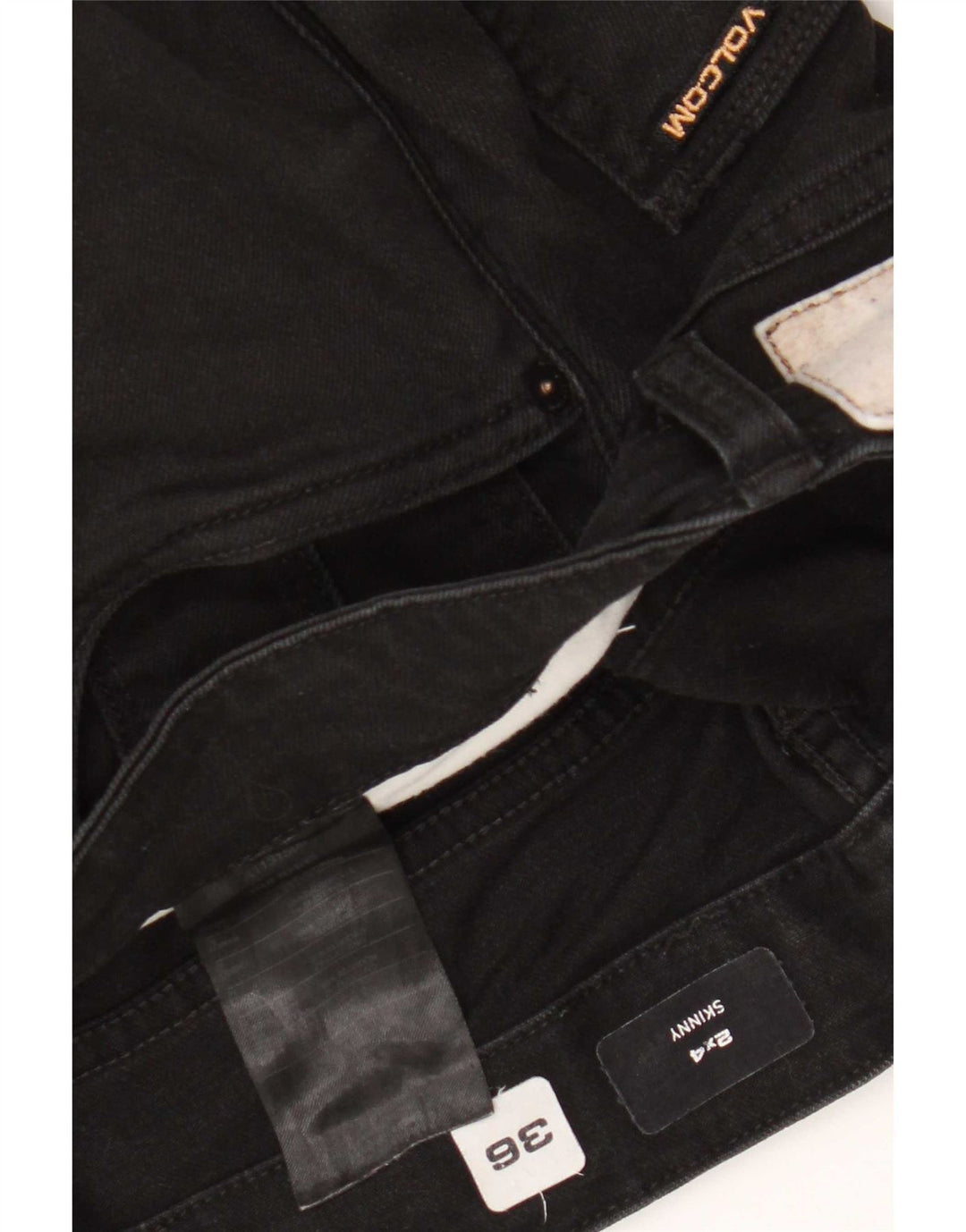 Volcom muške uske traperice W36 L32 crni pamuk