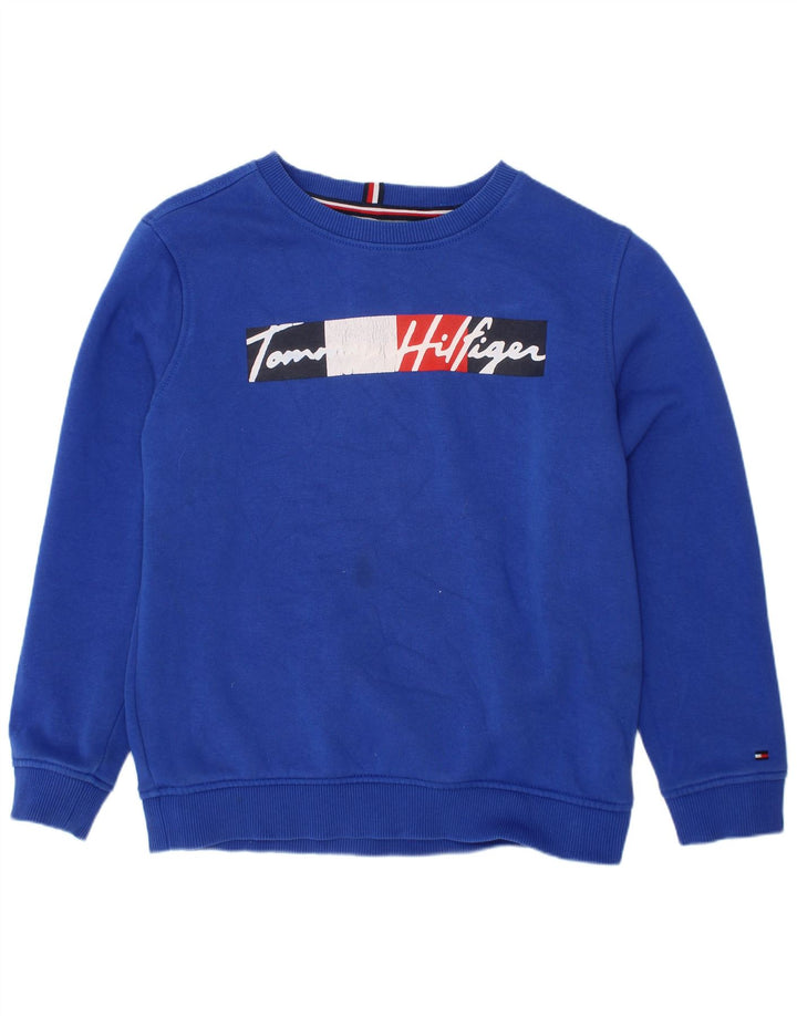 TOMMY HILFIGER Džemper s trenirkom s motivima za dječake 8-9 godina, srednje plavi pamuk