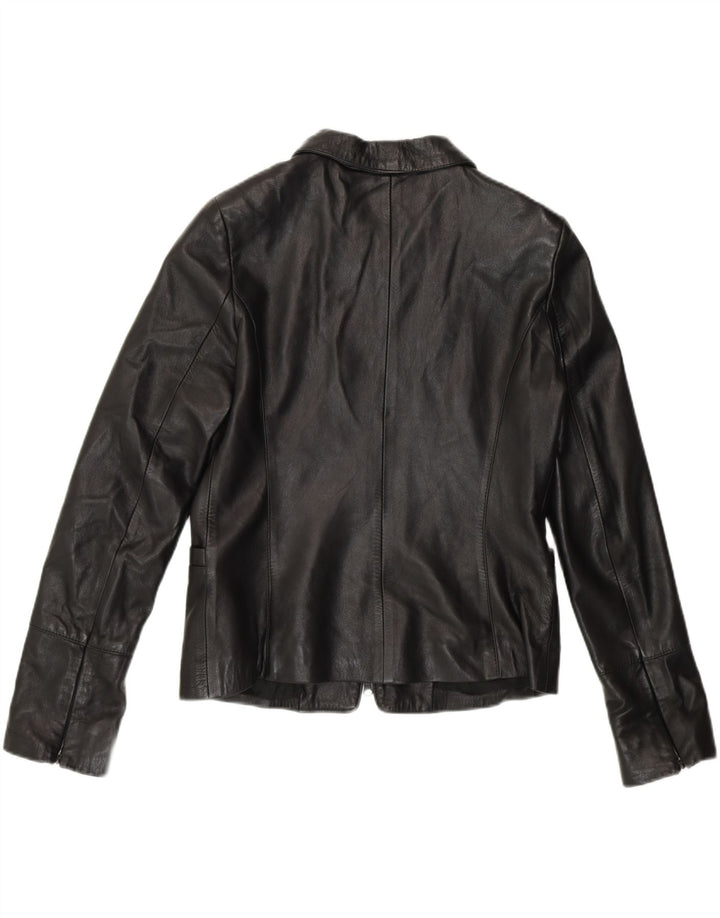 VINTAGE Womens Leather Jacket IT 46 Large Black Leather Vintage Vintage and Second-Hand Vintage from Messina Hembry 