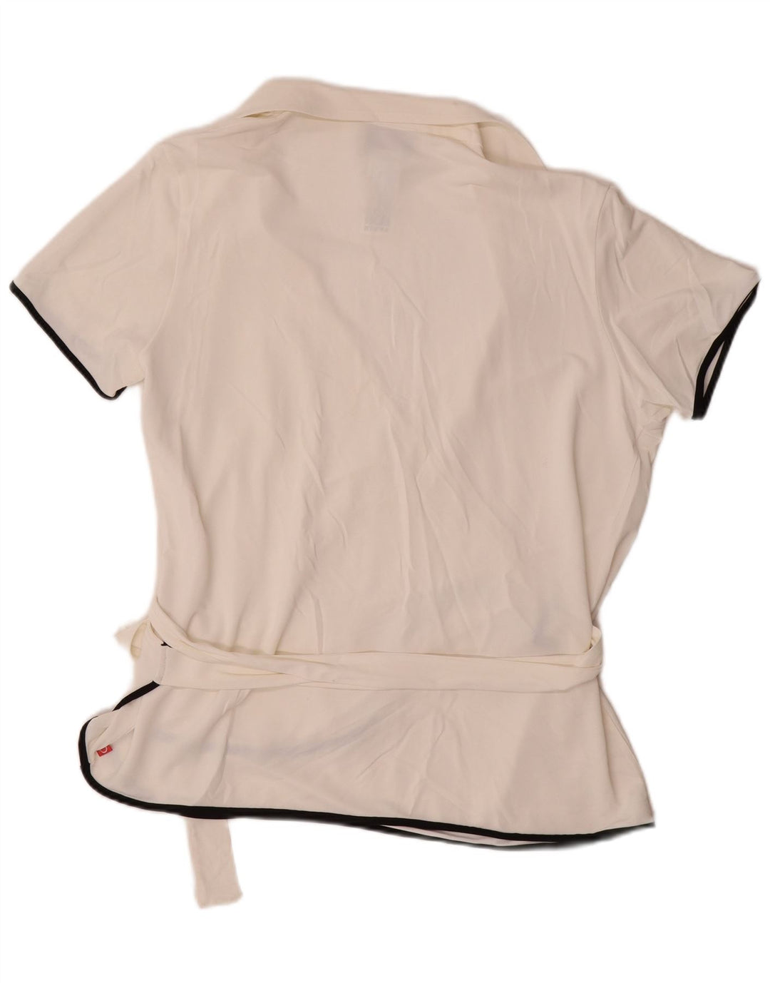 MARINA RINALDI Ženska bluza kratkih rukava s omotom UK 14 Srednje bijela