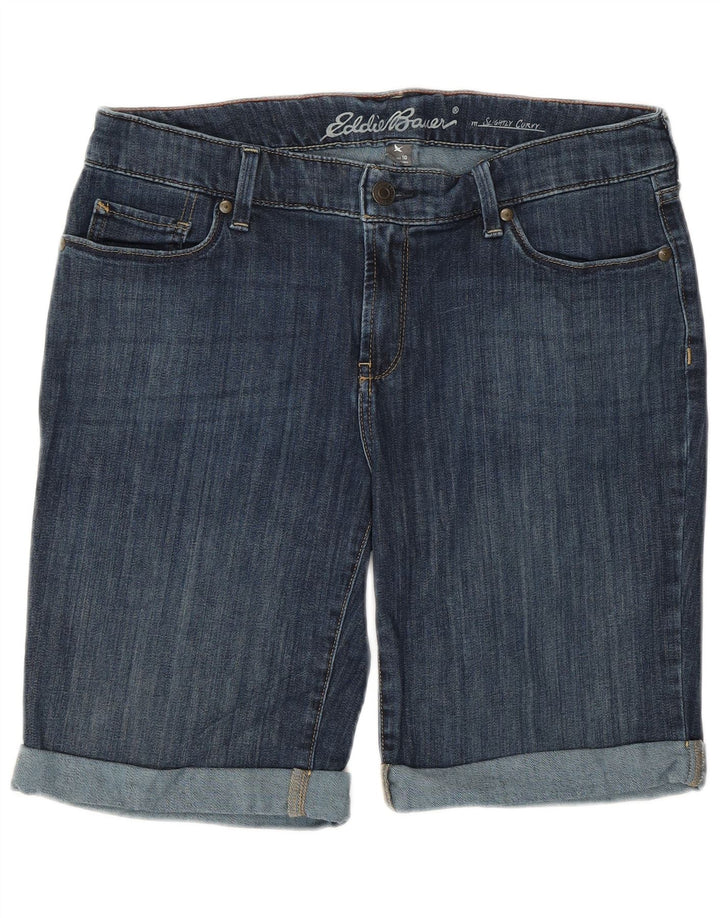 EDDIE BAUER Ženske blago zaobljene traper kratke hlače US 10 Large W32 Plave