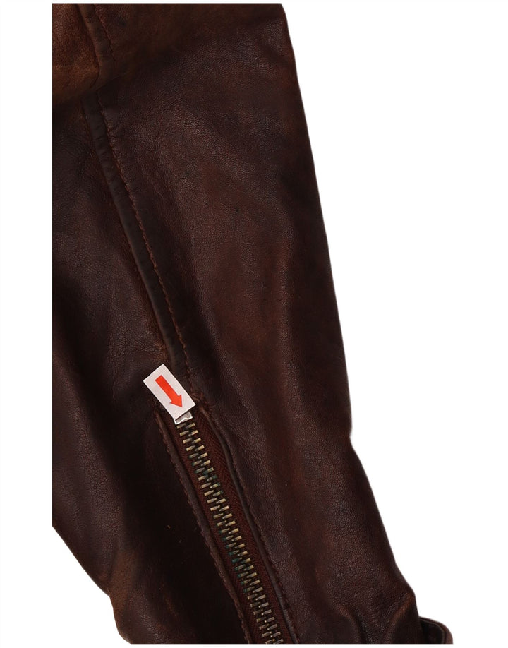 Be Edgy muška kožna jakna UK 38 srednje smeđa koža