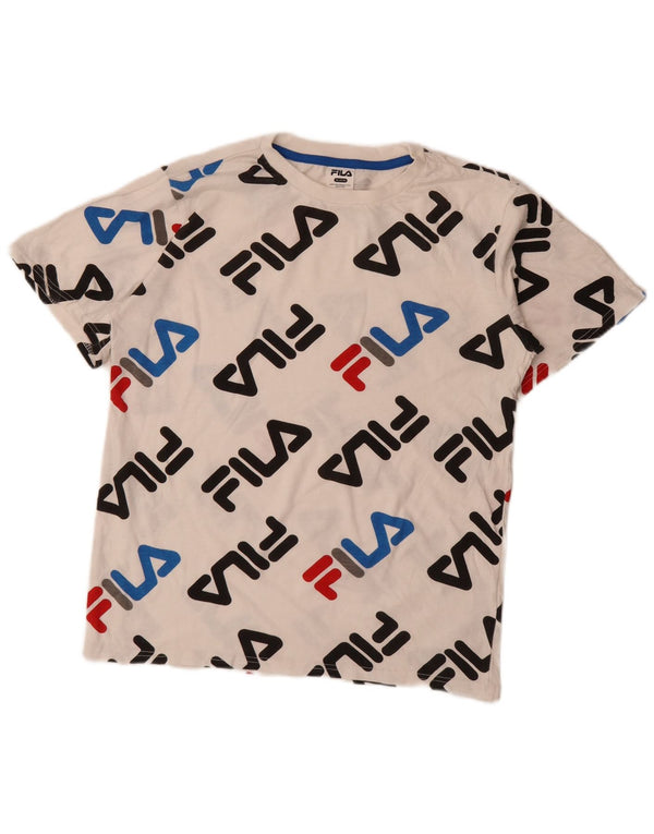 Gornji dio majice kratkih rukava Fila Boys Graphic T-Shirt 15-16 Years XL bijeli pamuk