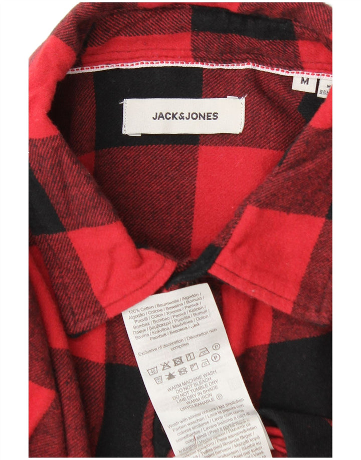Jack & Jones muška flanelska košulja srednje crvene karirane pamučne boje