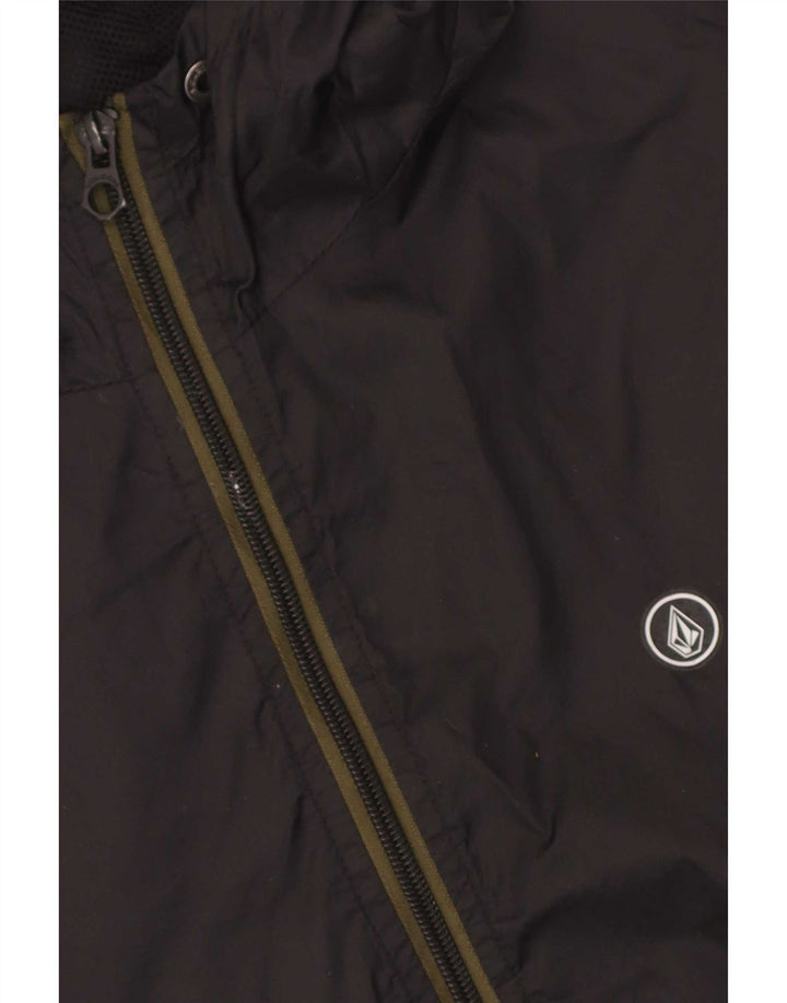 Volcom muška kišna jakna s kapuljačom UK 36 Mala crna kamuflažna najlonska jakna