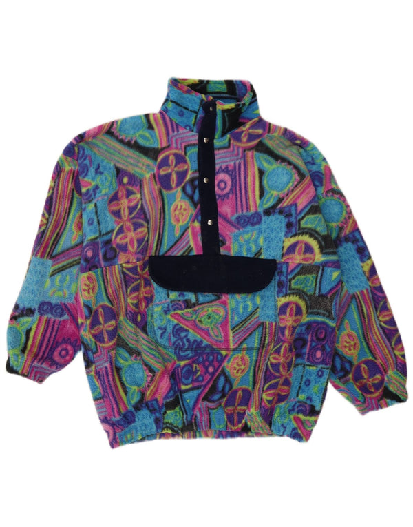 Vintage muški anorak flis džemper veliki raznobojni geometrijski poliamid