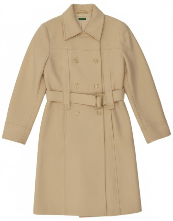 Benetton ženski kaput s dvorednim kopčanjem IT 44 srednje bijele vune