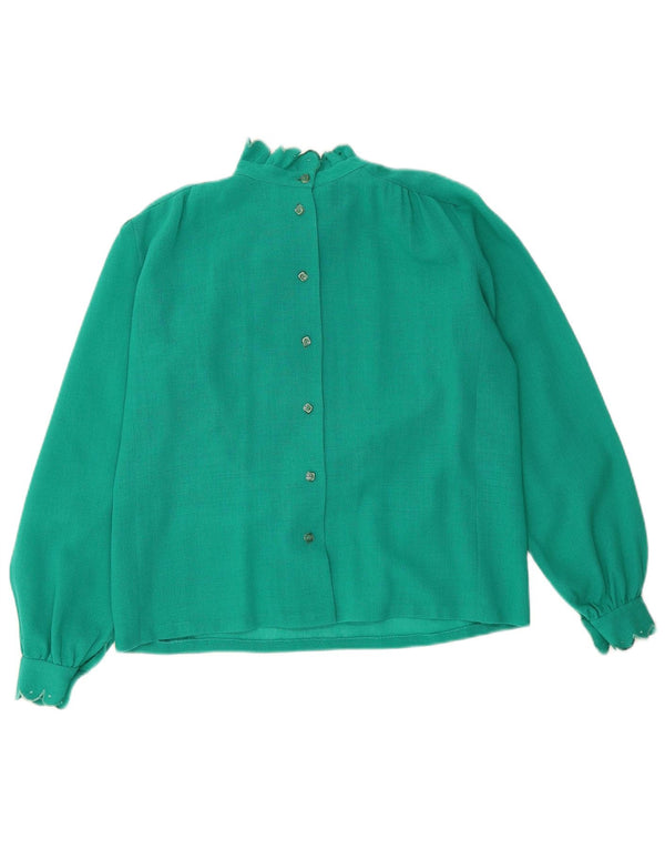 Vintage ženska košulja bluza UK 16 velika tirkizna