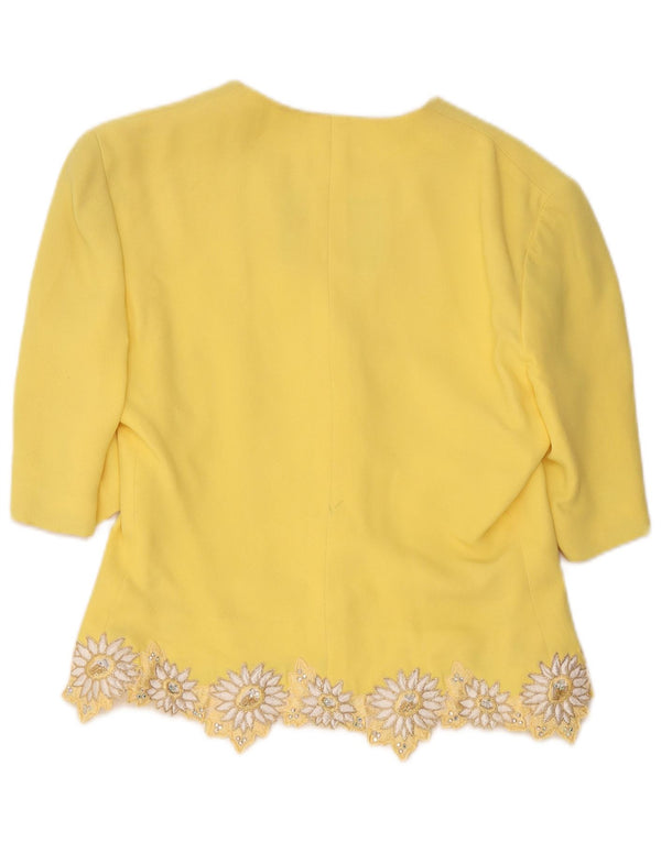 Gai Mattiolo, ženski kardigan s 1/2 rukavima IT 46 Large Yellow Designer