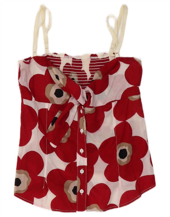 Dolce & Gabbana ženski kratki Cami Top IT 44 Srednje crveni cvjetni pamuk