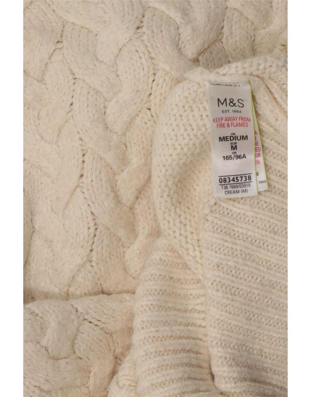Marks & Spencer ženski džemper s kornjačičastim ovratnikom UK 14 Medium Off White Cl