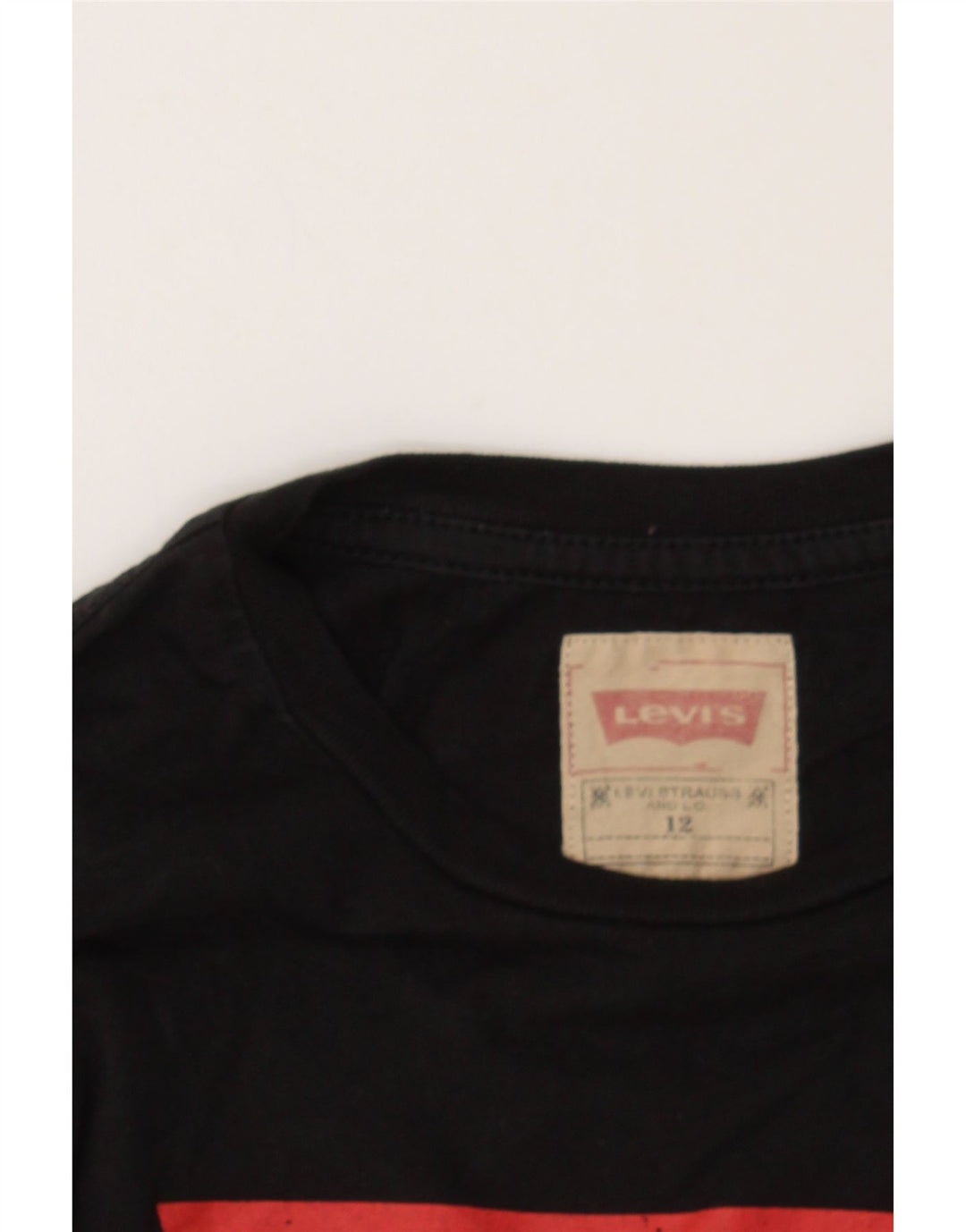 LEVI'S Boys Graphic Top Long Sleeve 11-12 Years Black Cotton Vintage Levi's and Second-Hand Levi's from Messina Hembry 