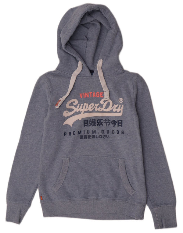 Superdry ženska majica s kapuljačom s kapuljačom UK 10 Mali plavi pamuk