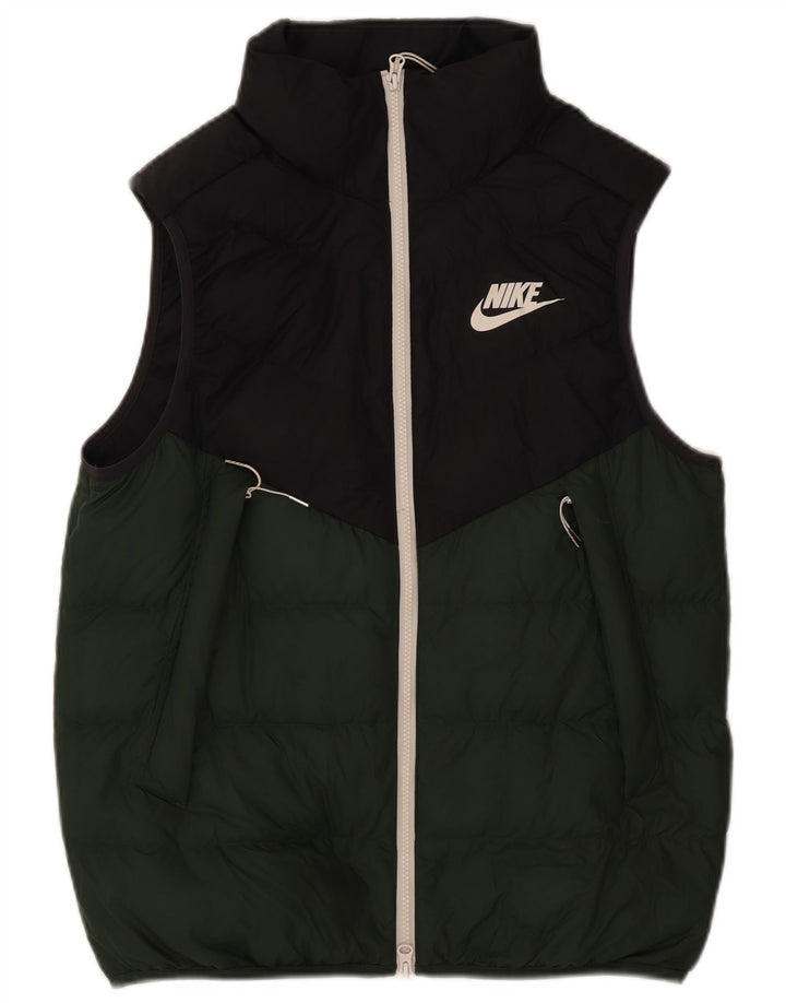 Nike Mens Padded Gilet UK 38 Medium Green Colourblock Poliester