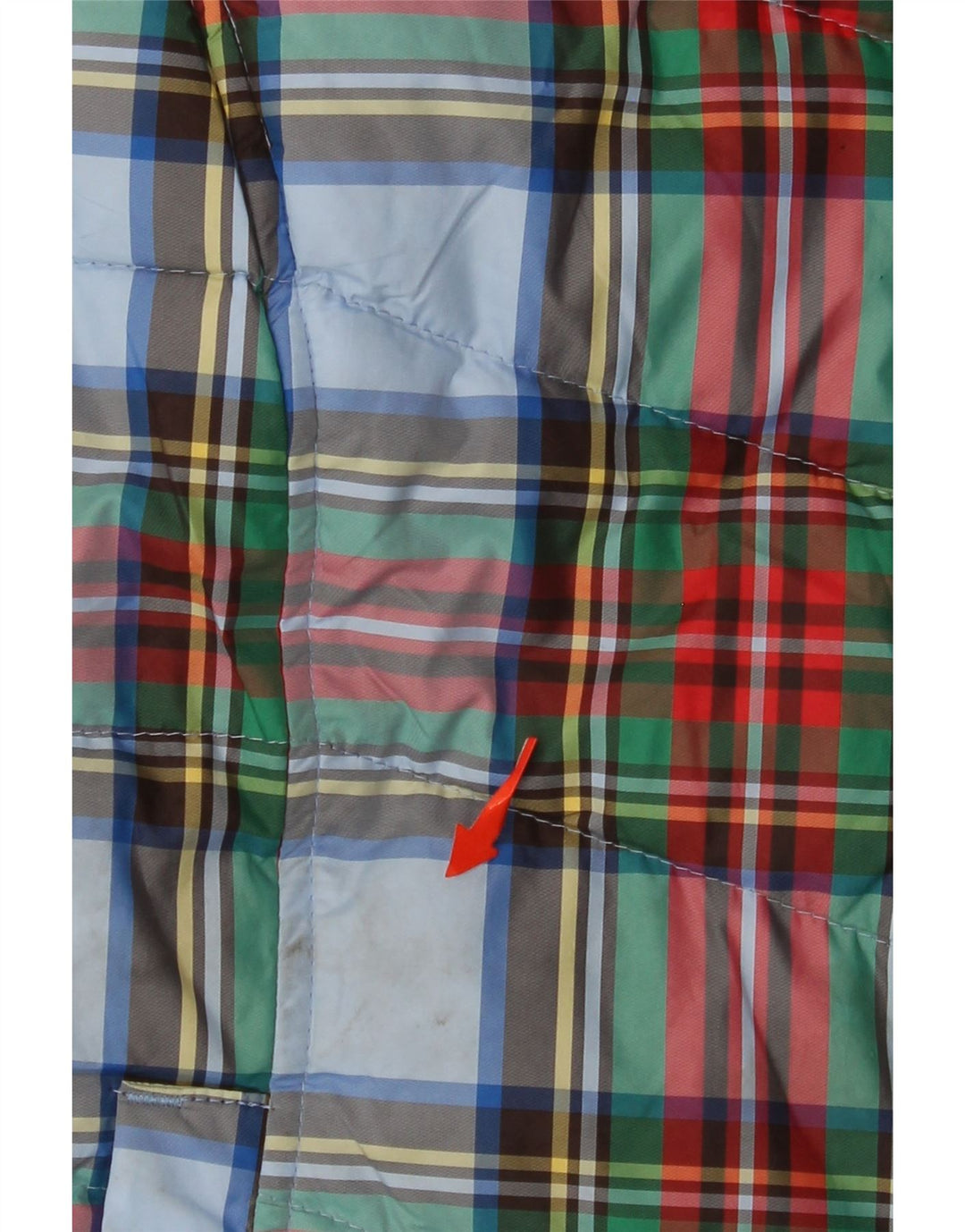 LANDS END Ženska podstavljena jakna UK 10 Mali raznobojni karirani poliester