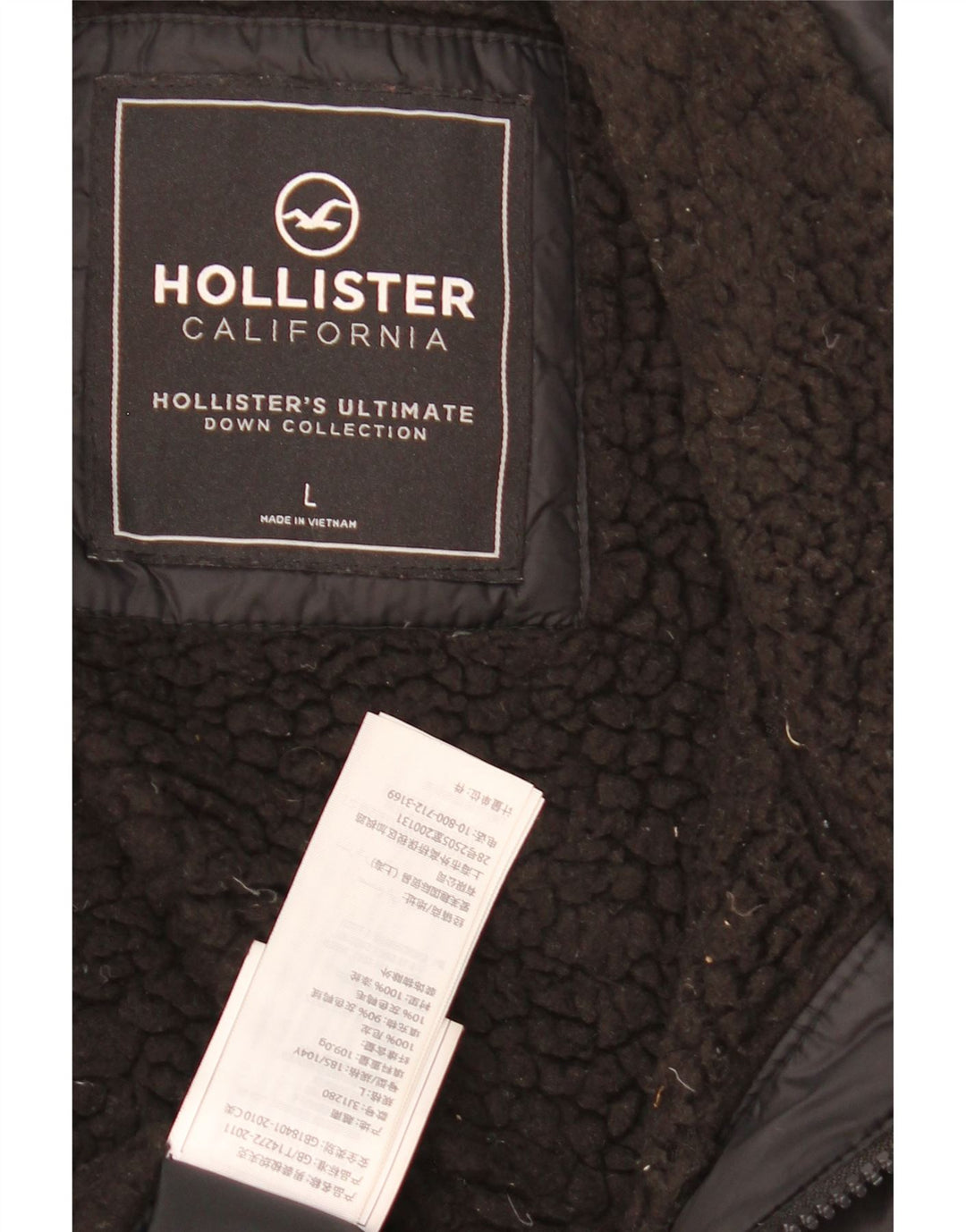 Hollister muška grafička podstavljena jakna UK 40 velika crna