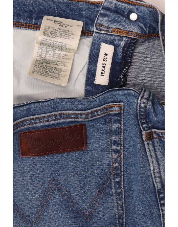 Wrangler Muške Texas Slim Jeans W35 L29 Plavi pamuk