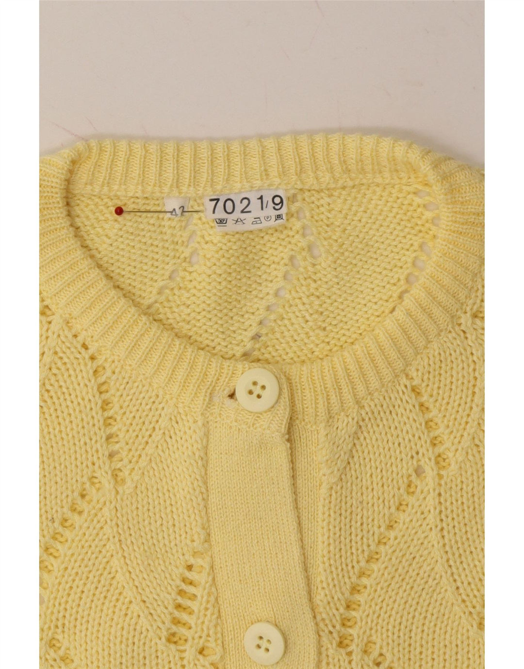 VINTAGE Womens Cardigan Sweater IT 42 Medium Yellow Acrylic Vintage Vintage and Second-Hand Vintage from Messina Hembry 